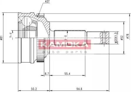 Kamoka 6236 - Шарнирный комплект, ШРУС, приводной вал avtokuzovplus.com.ua