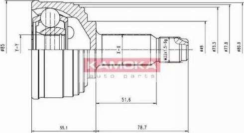 Kamoka 6422 - Шарнірний комплект, ШРУС, приводний вал autocars.com.ua