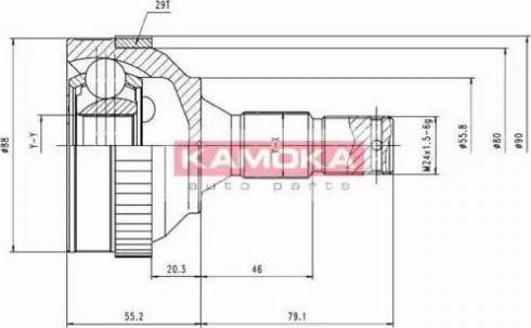 Kamoka 6484 - Шарнірний комплект, ШРУС, приводний вал autocars.com.ua