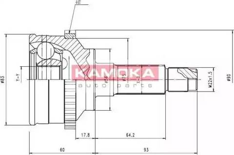 Kamoka 6598 - Шарнірний комплект, ШРУС, приводний вал autocars.com.ua