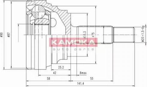 Kamoka 6600 - Шарнірний комплект, ШРУС, приводний вал autocars.com.ua