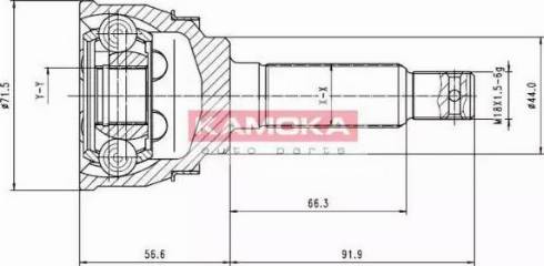 Kamoka 6630 - Шарнірний комплект, ШРУС, приводний вал autocars.com.ua