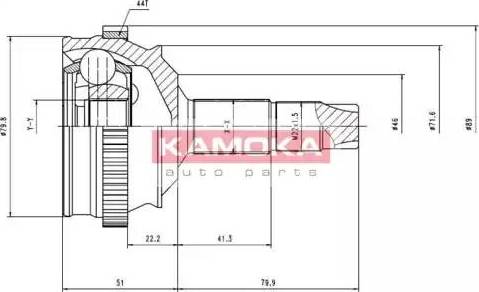 Kamoka 6634 - Шарнірний комплект, ШРУС, приводний вал autocars.com.ua