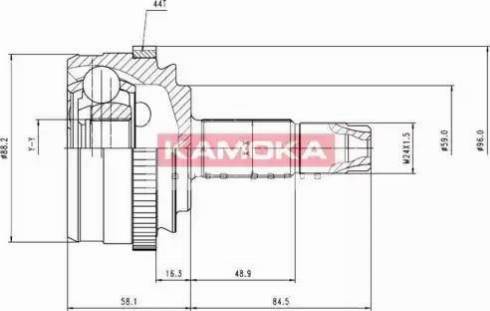 Kamoka 6636 - Шарнірний комплект, ШРУС, приводний вал autocars.com.ua