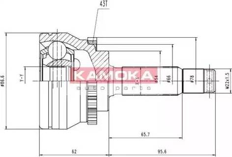 Kamoka 6658 - Шарнірний комплект, ШРУС, приводний вал autocars.com.ua