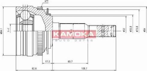 Kamoka 6746 - Шарнирный комплект, ШРУС, приводной вал autodnr.net