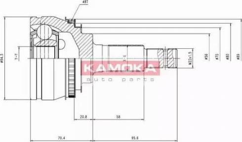 Kamoka 6788 - Шарнирный комплект, ШРУС, приводной вал avtokuzovplus.com.ua