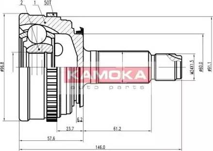 Kamoka 6800 - Шарнірний комплект, ШРУС, приводний вал autocars.com.ua