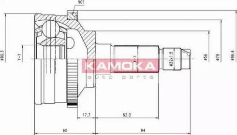 Kamoka 6828 - Шарнирный комплект, ШРУС, приводной вал avtokuzovplus.com.ua