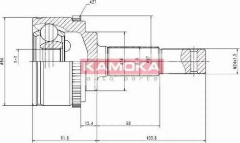 Kamoka 6844 - Шарнірний комплект, ШРУС, приводний вал autocars.com.ua