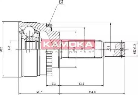 Kamoka 6870 - Шарнірний комплект, ШРУС, приводний вал autocars.com.ua