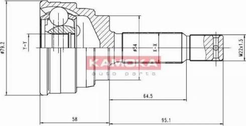 Kamoka 6916 - Шарнірний комплект, ШРУС, приводний вал autocars.com.ua