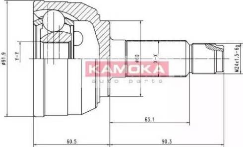 Kamoka 6950 - Шарнірний комплект, ШРУС, приводний вал autocars.com.ua