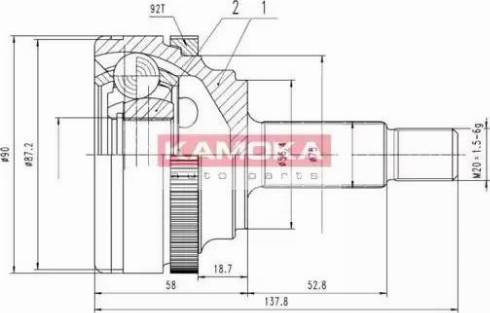 Kamoka 6994 - Шарнірний комплект, ШРУС, приводний вал autocars.com.ua