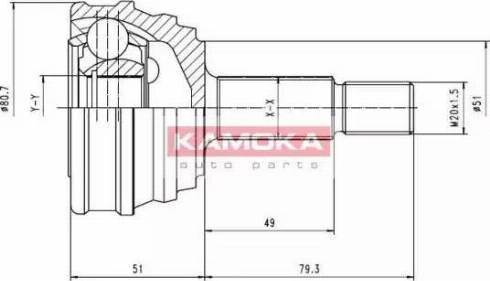 Kamoka 7010 - Шарнірний комплект, ШРУС, приводний вал autocars.com.ua