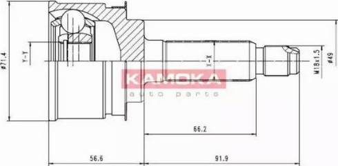 Kamoka 7022 - Шарнірний комплект, ШРУС, приводний вал autocars.com.ua