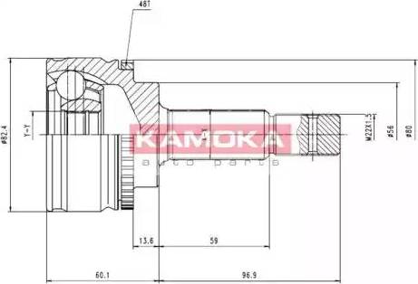 Kamoka 7054 - Шарнирный комплект, ШРУС, приводной вал autodnr.net