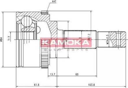 Kamoka 7081 - Шарнирный комплект, ШРУС, приводной вал avtokuzovplus.com.ua