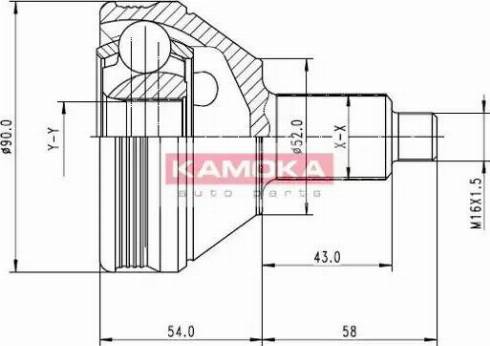 Kamoka 7086 - Шарнирный комплект, ШРУС, приводной вал avtokuzovplus.com.ua