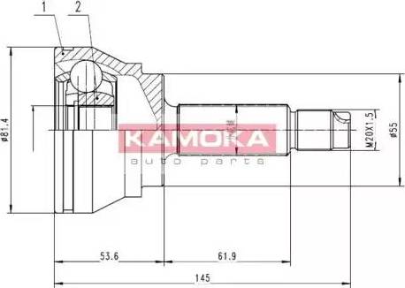 Kamoka 7350 - Шарнірний комплект, ШРУС, приводний вал autocars.com.ua