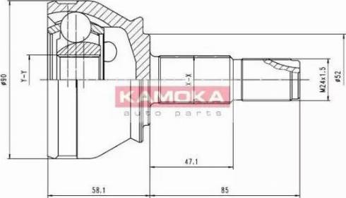 Kamoka 7412 - Шарнирный комплект, ШРУС, приводной вал avtokuzovplus.com.ua
