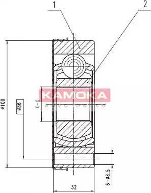 Kamoka 8094 - Шарнірний комплект, ШРУС, приводний вал autocars.com.ua