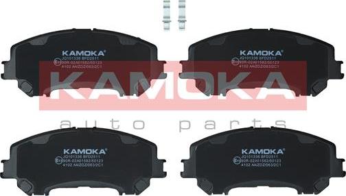 Kamoka JQ101336 - Гальмівні колодки, дискові гальма autocars.com.ua