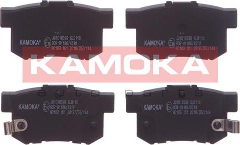 Kamoka JQ1018538 - Тормозные колодки, дисковые, комплект avtokuzovplus.com.ua