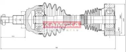 Kamoka VW1138926 - Приводний вал autocars.com.ua