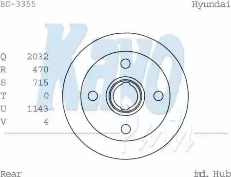 Kavo Parts BD-3355 - Гальмівний барабан autocars.com.ua