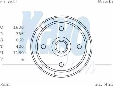 Kavo Parts BD-4851 - Гальмівний барабан autocars.com.ua
