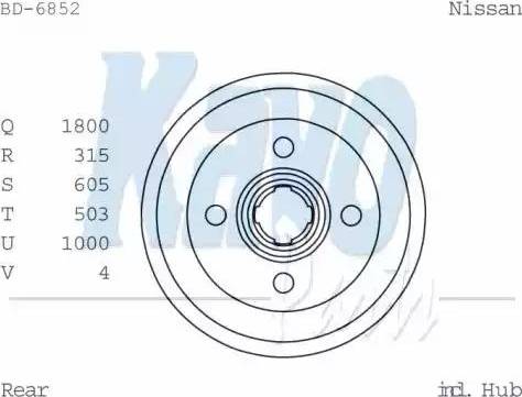 Kavo Parts BD-6852 - Гальмівний барабан autocars.com.ua