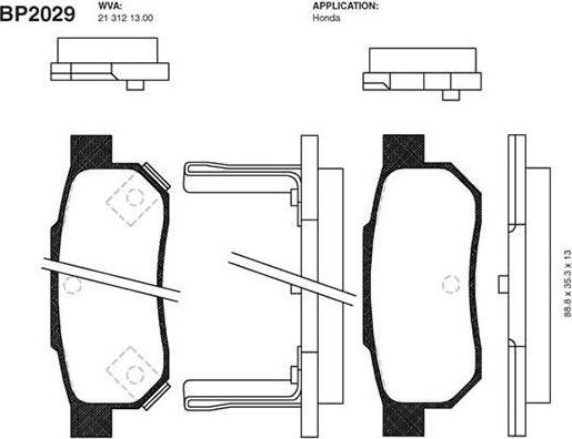 Kavo Parts BP-2029 - Гальмівні колодки, дискові гальма autocars.com.ua