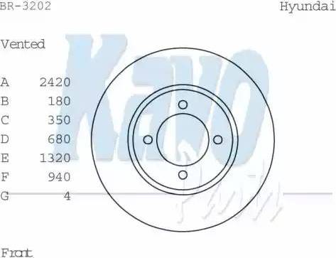 Kavo Parts BR-3202 - Тормозной диск avtokuzovplus.com.ua