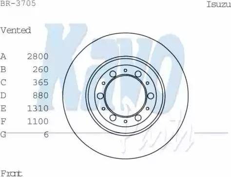 Kavo Parts BR-3705 - Гальмівний диск autocars.com.ua