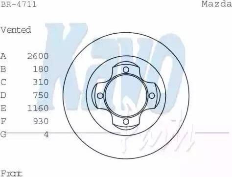 Kavo Parts BR-4711 - Тормозной диск avtokuzovplus.com.ua