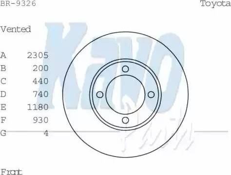 Kavo Parts BR-9326 - Гальмівний диск autocars.com.ua