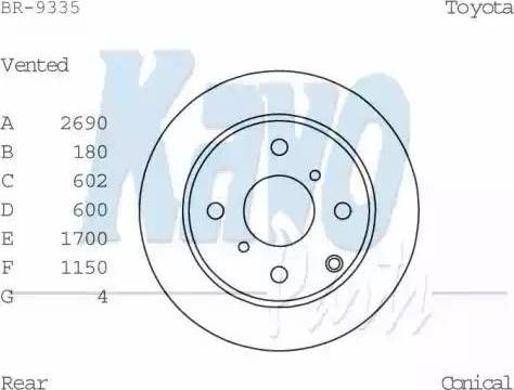 Kavo Parts BR-9335 - Гальмівний диск autocars.com.ua