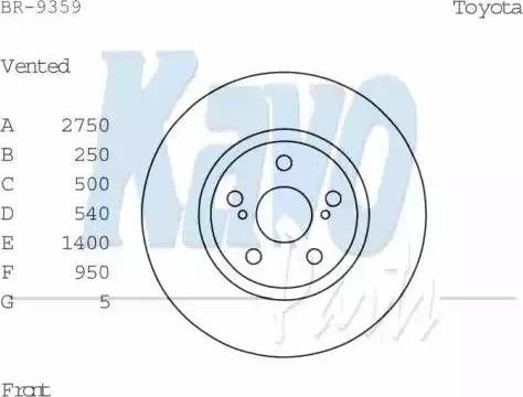 Kavo Parts BR-9359 - Гальмівний диск autocars.com.ua