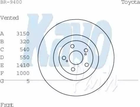 Kavo Parts BR-9400 - Гальмівний диск autocars.com.ua