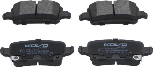 Kavo Parts KBP-10011 - Гальмівні колодки, дискові гальма autocars.com.ua