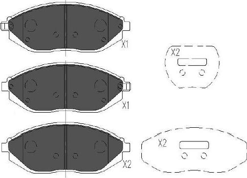 Kavo Parts KBP-1017 - Гальмівні колодки, дискові гальма autocars.com.ua