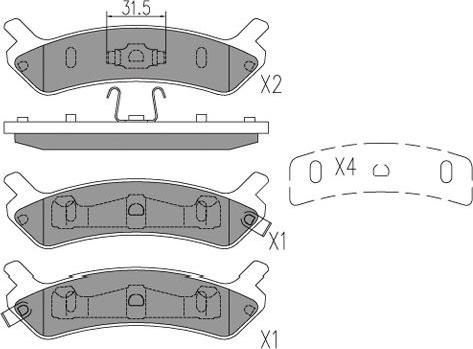 Kavo Parts KBP-3043 - Тормозные колодки, дисковые, комплект avtokuzovplus.com.ua