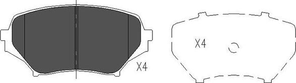 Kavo Parts KBP-4550 - Тормозные колодки, дисковые, комплект avtokuzovplus.com.ua