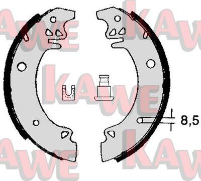 Kawe 02750 - Комплект гальм, барабанний механізм autocars.com.ua