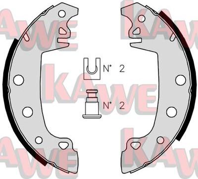 Kawe 02850 - Комплект гальм, барабанний механізм autocars.com.ua