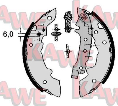 Kawe 04320 - Комплект тормозных колодок, барабанные autodnr.net