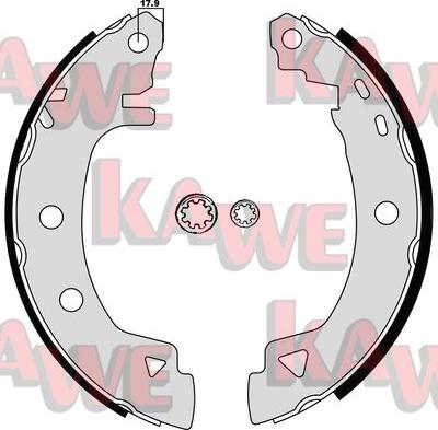 Kawe 04920B - Комплект тормозных колодок, барабанные autodnr.net