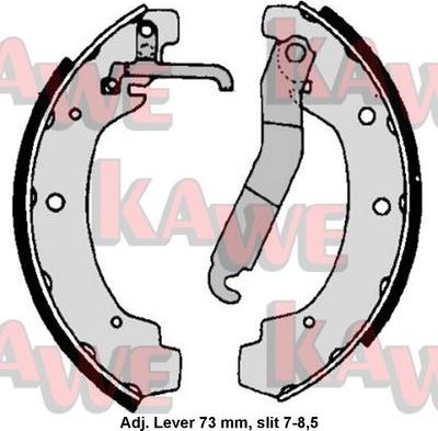 Kawe 06740 - Комплект гальм, барабанний механізм autocars.com.ua