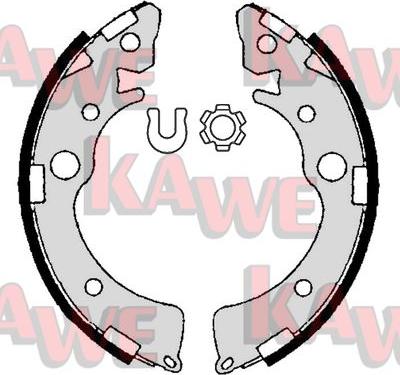 Kawe 06980 - Комплект тормозных колодок, барабанные autodnr.net